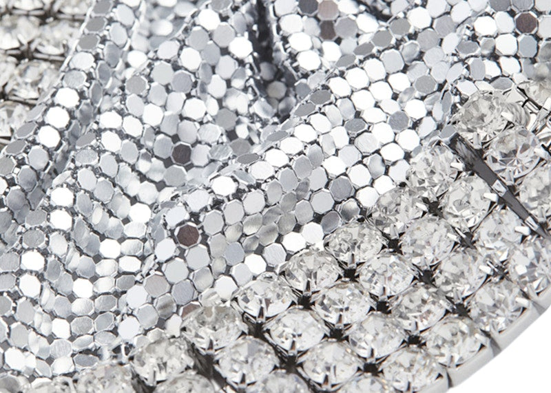 Rabanne H&M Metal-Mesh Triangle Scarf with Fringe Silver