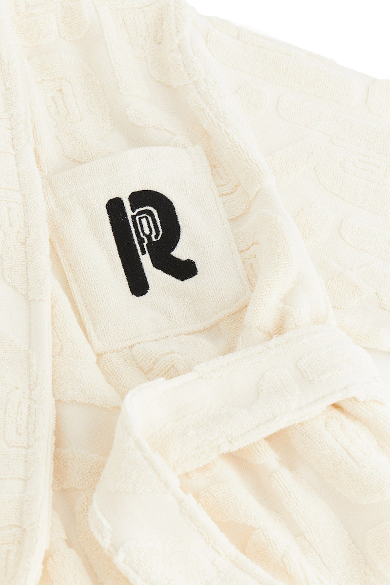 Rabanne H&M Patterned Cotton Bathrobe Beige