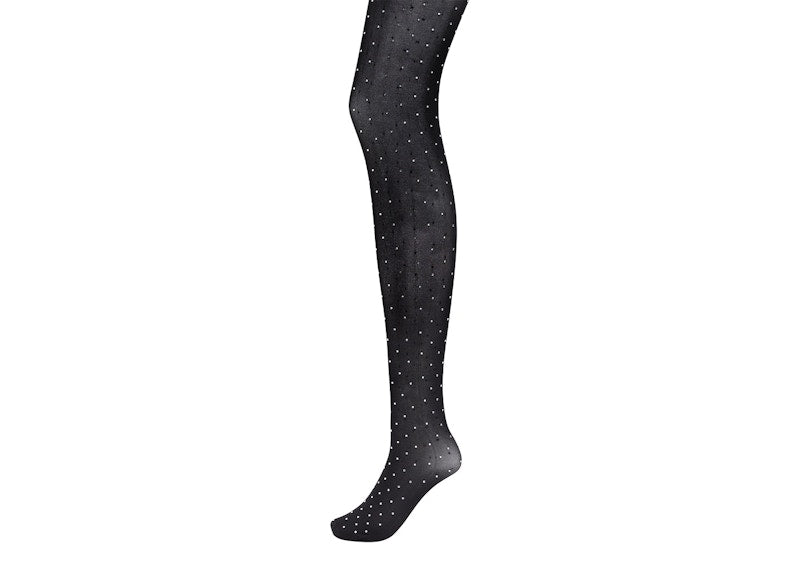 Rabanne H&M Rhinestone-Embellished Tights Black
