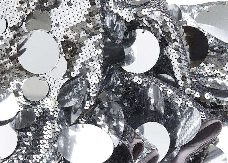 Rabanne H&M Sequined Flared-Skirt Dress Silver