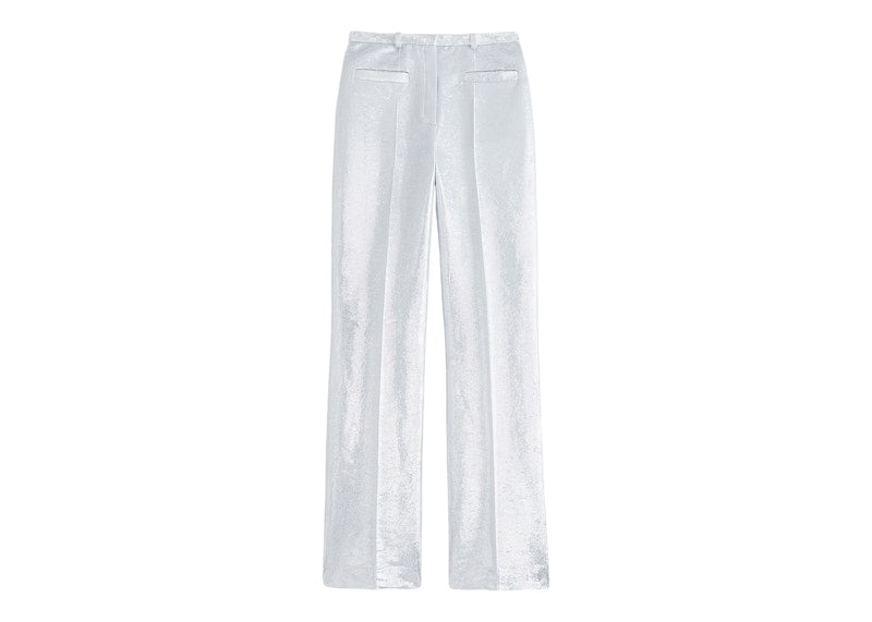 Rabanne H&M Shimmery Metallic Dress Pants Silver