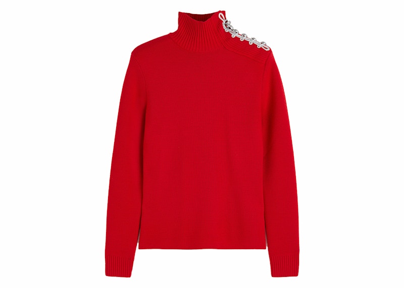 Rabanne H&M Wool Mock Turtleneck Sweater (Mens) Red