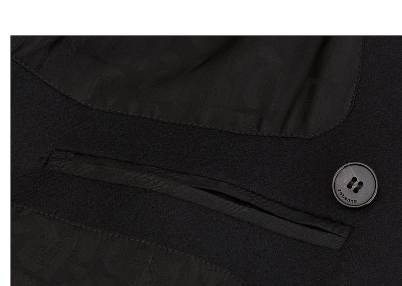 Rabanne H&M Wool Pea Coat (Mens) Navy