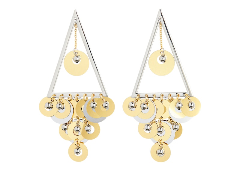Rabanne H&M Beaded Disc-Embellished Earrings Silver/Gold