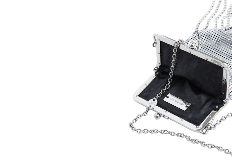 Rabanne H&M Small Metal-Mesh Bag with Fringe Silver