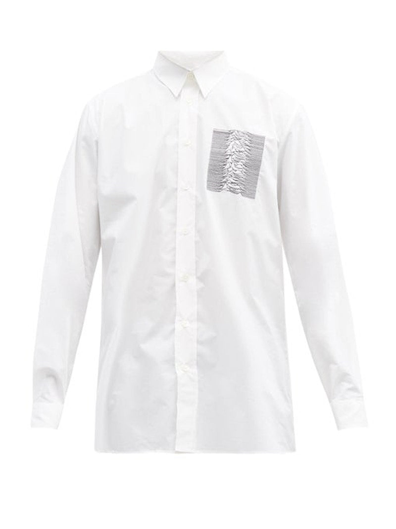 Raf Simons Archive Redux AW03 Embroidered Cotton Poplin Shirt White