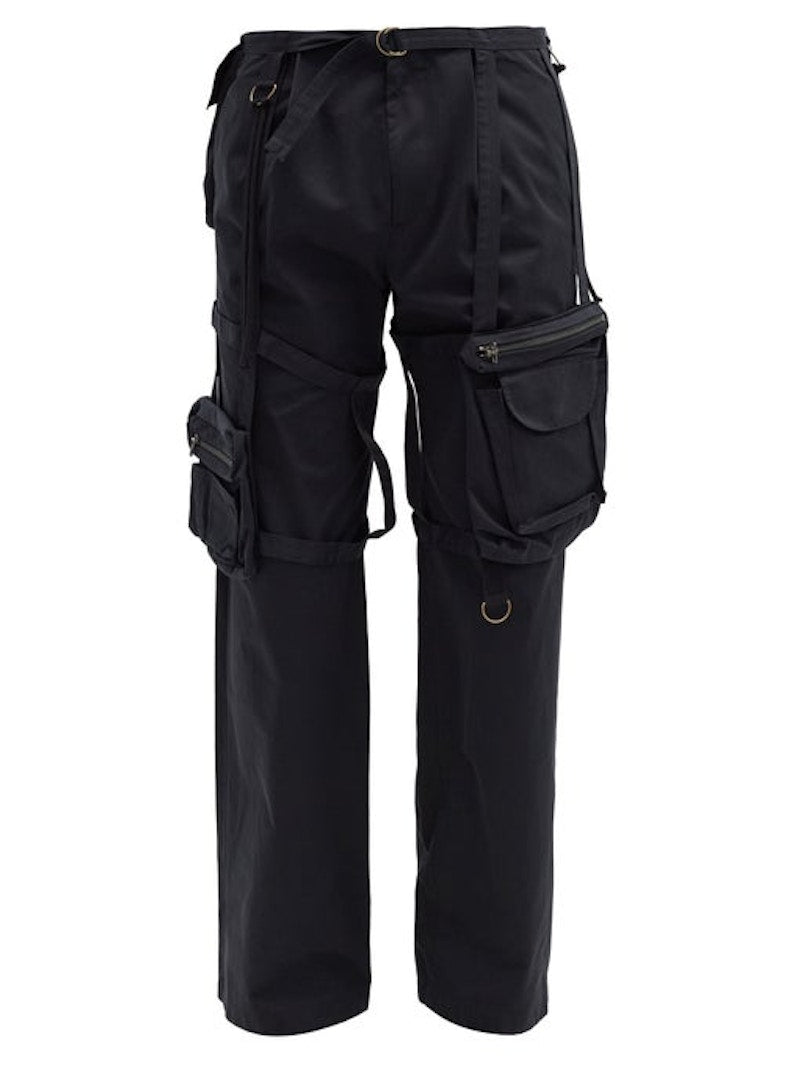 Raf Simons Archive Redux SS03 Cargo-Pocket Cotton Canvas Trousers Black