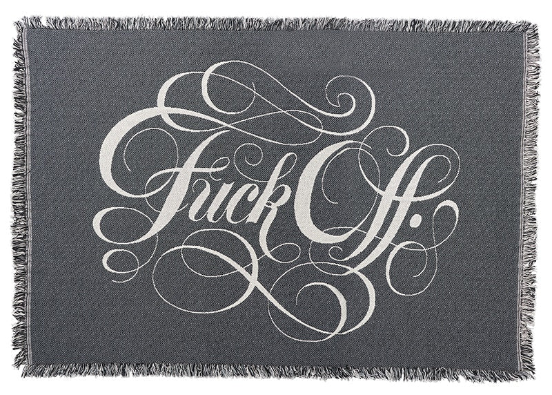 Raised By Wolves FUCK OFF JACQUARD THROW