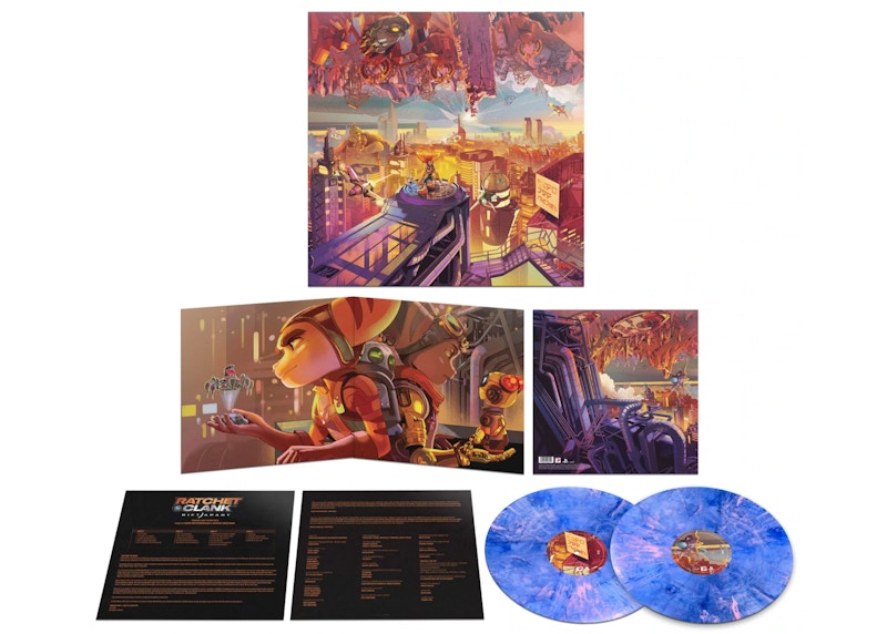 Ratchet & Clank Rift Apart Original Game Soundtrack 2XLP Vinyl (Edition of 1000) Blue with Pink Marble Swirl