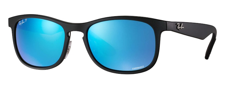 Ray-Ban Chromance Sunglasses Matte Black/Blue Flash (0RB4264)