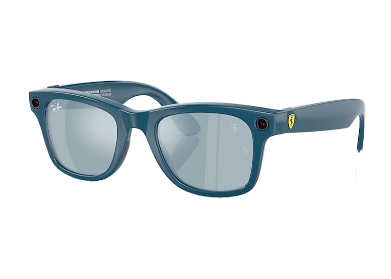 Ray-Ban Meta Wayfarer Scuderia Ferrari Miami LTD Sunglasses RW4006M F7016J 50-22 Shiny Garage Blue