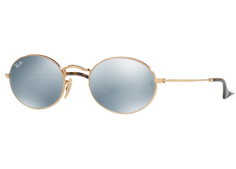 Ray-Ban Oval Flat Sunglasses Polished Gold/Silver (RB3547N)