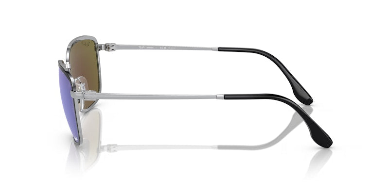 Ray-Ban Rectangle Sunglasses Black On Silver (0RB3705 91444L)