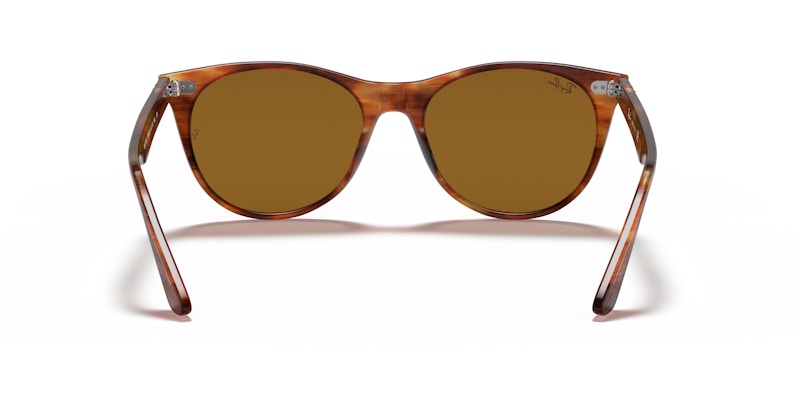 Ray-Ban Round Sunglasses Striped Havana (0RB2185 954/33)