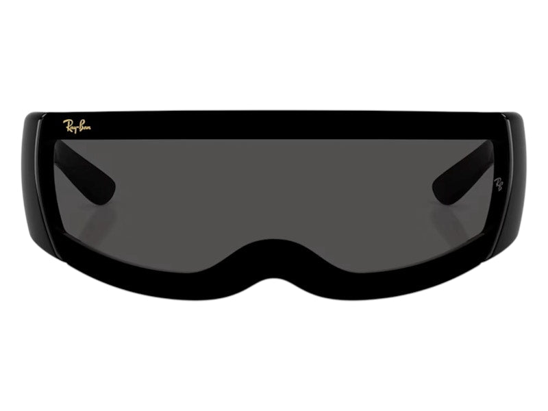 Ray-Ban x A$AP Ultra Wrap 002 Next Generation Collection Sunglasses Polished Black Green Mirror Silver (RB4942 601/87 0-141)