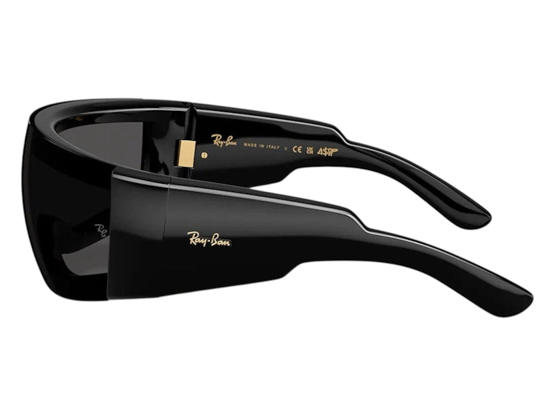Ray-Ban x A$AP Ultra Wrap 002 Next Generation Collection Sunglasses Polished Black Green Mirror Silver (RB4942 601/87 0-141)