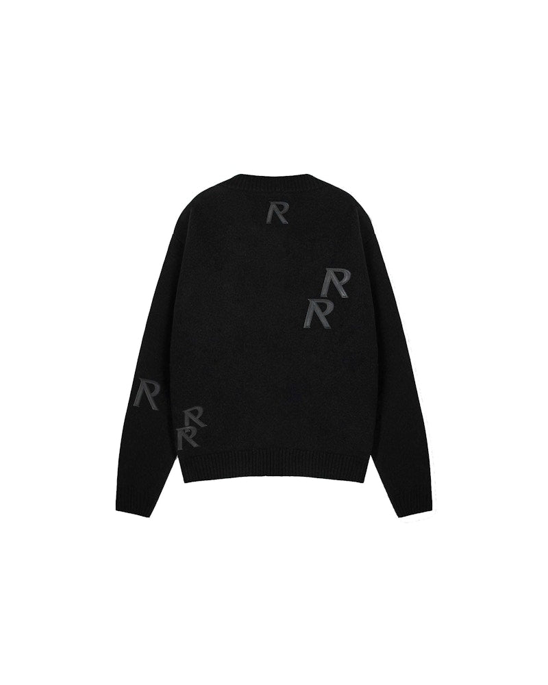 Represent Applique Knit Cardigan Black