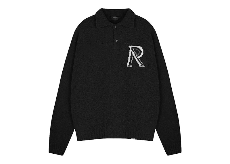 Represent Initial Boucle Polo Jet Black