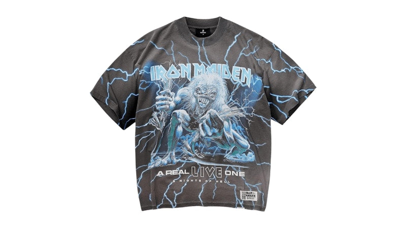 Represent Iron Maiden A Real Live One T-shirt Sunfade Grey