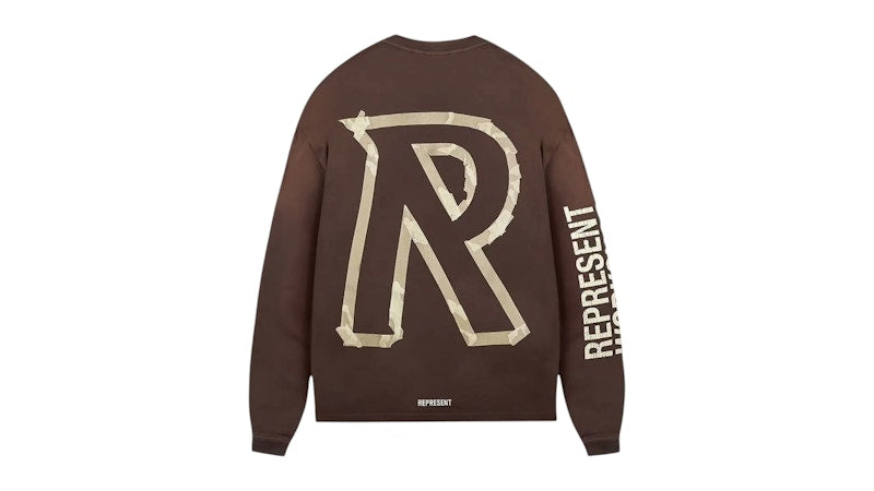 Represent Masking Tape Initial L/S Tee Cedar