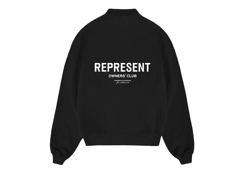 Represent Owners Club Long Sleeve Polo Sweater Black