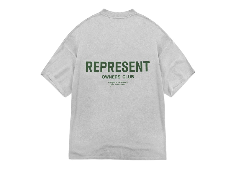 Represent Owners Club T-Shirt Ash Grey/Racing Green