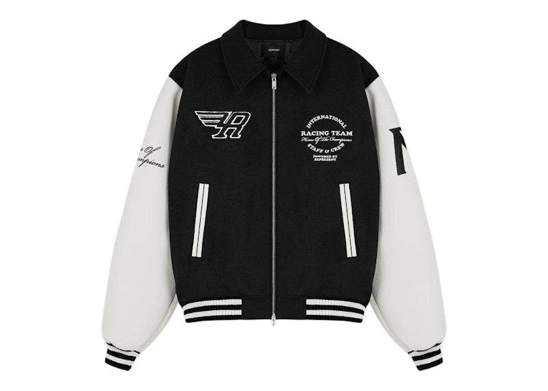 Represent Racing Team Varsity Jacket Black/White