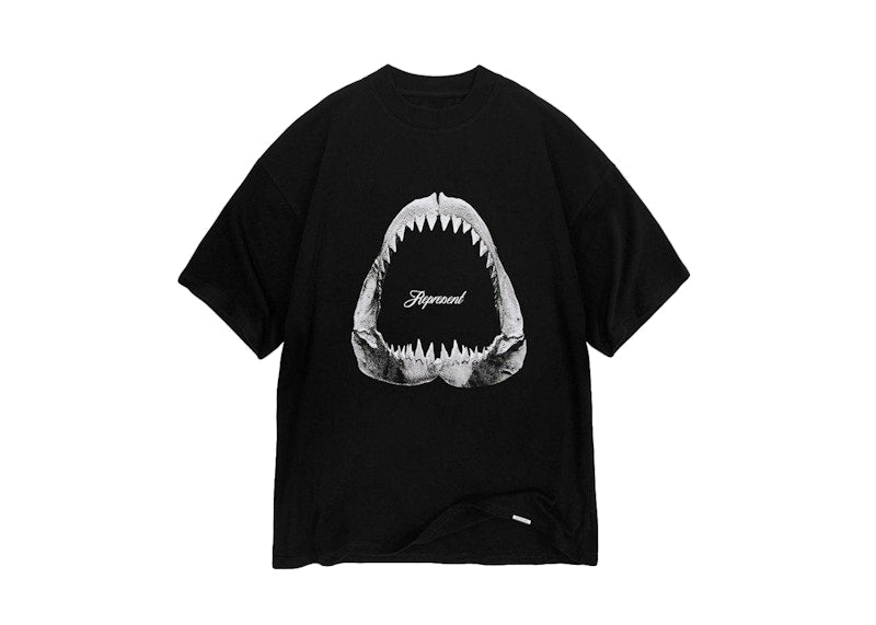Represent Shark Jaws T-shirt Off Black