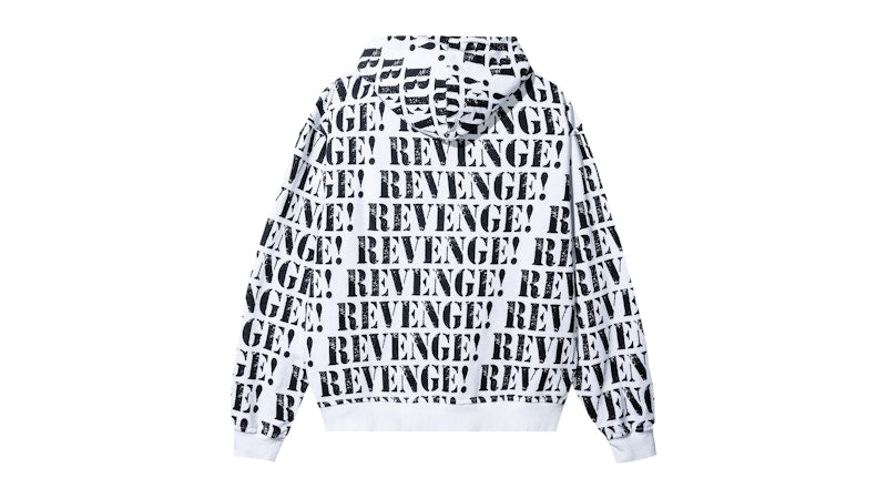 Revenge Allover Logo Zip Sweatshirt White/Black
