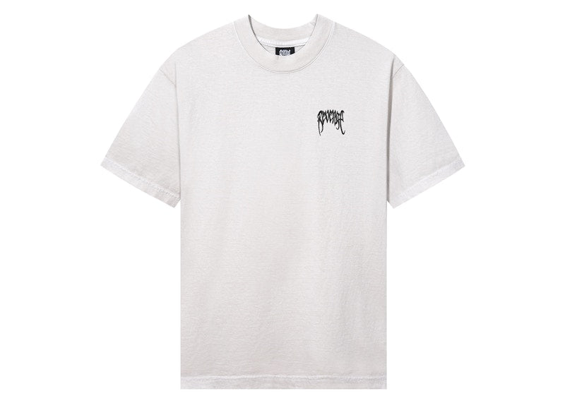 Revenge Black Embroidered Basic Tee Cement