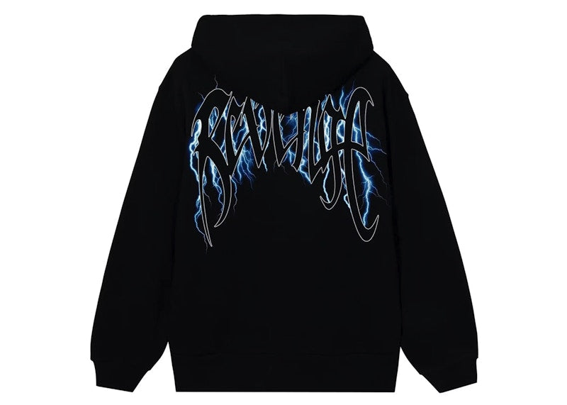 Revenge Blue Lightning Arch Logo Hoodie Black