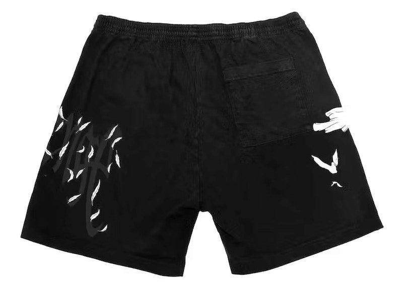 Revenge Juice Wrld 999 Dove Shorts Black