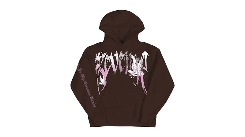 Revenge Juice Wrld Graffiti Dove Hoodie Brown