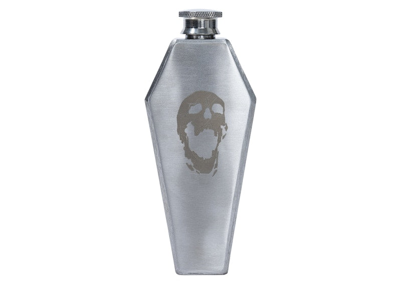 Revenge Skull Metal Flask Silver