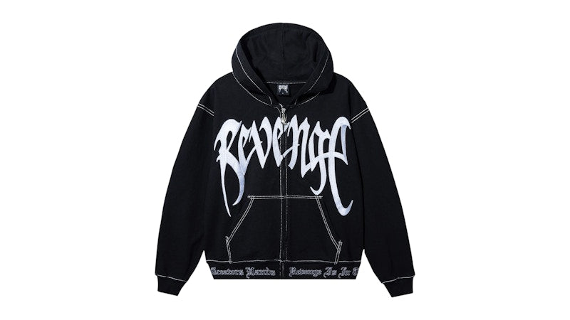 Revenge XXXTentacion Kill Contrast Zip Hoodie Black/White