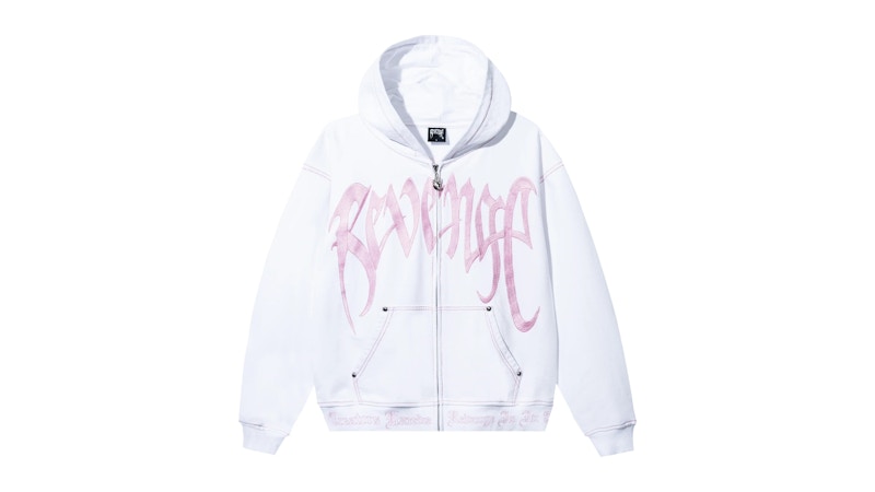 Revenge XXXTentacion Kill Contrast Zip Hoodie White/Pink