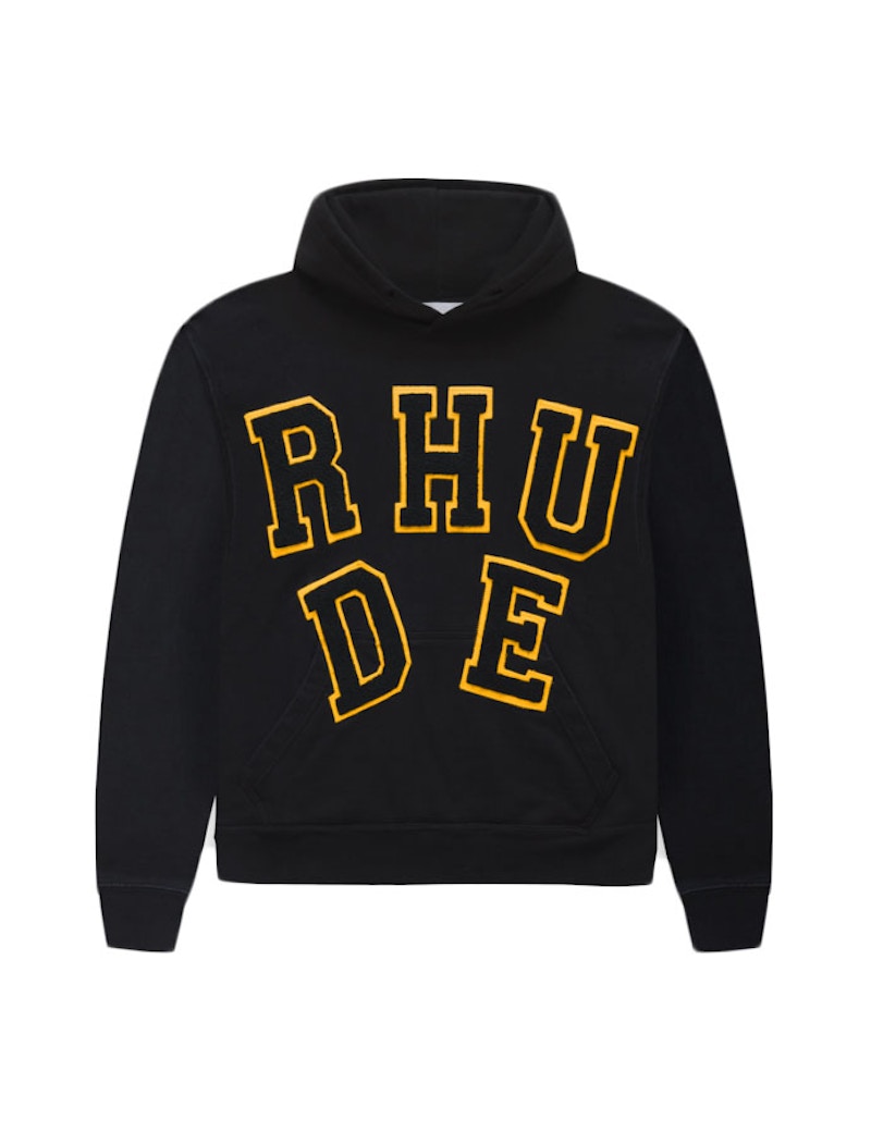 Rhude Chenille Patch Hoodie Black