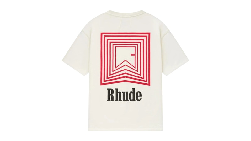 Rhude Chevron Logo Repeat Tee White
