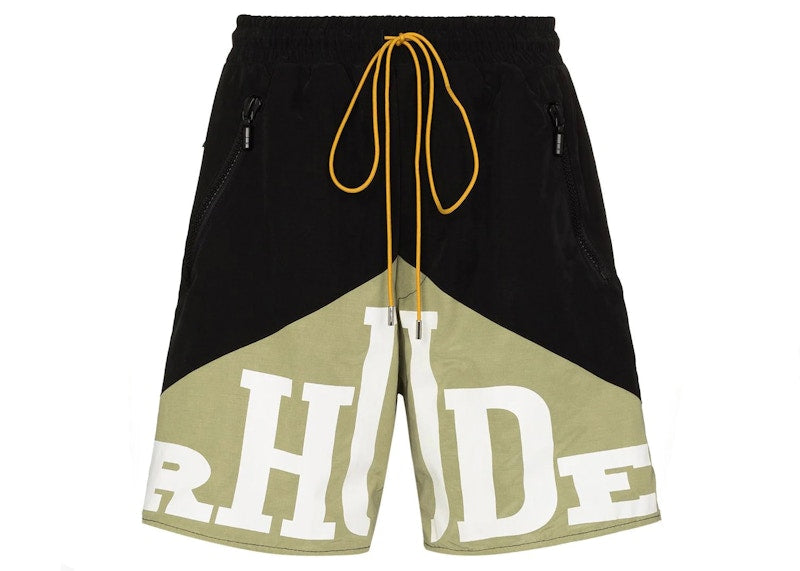 Rhude Cupro Yachting Shorts Black/Khaki
