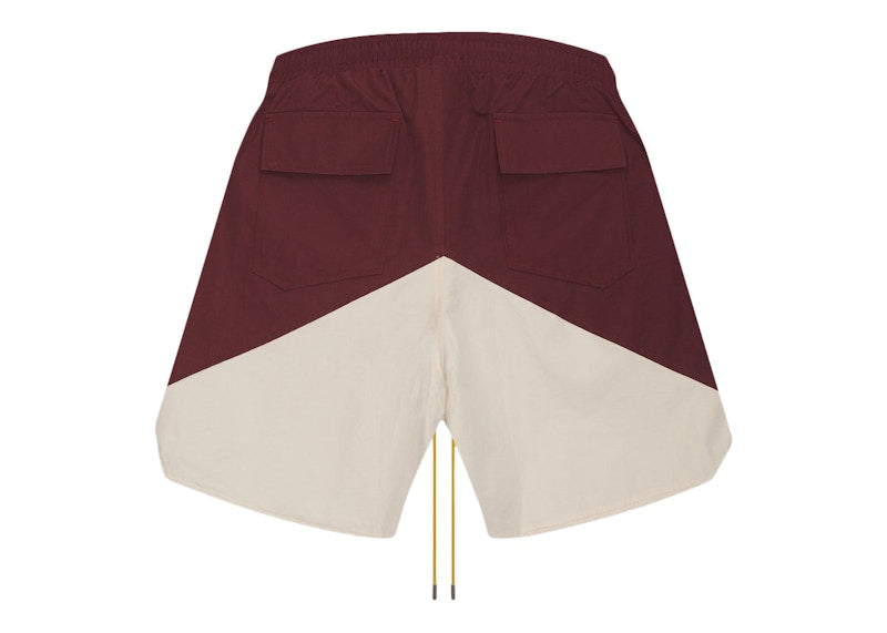 Rhude Cupro Yachting Shorts Maroon/White