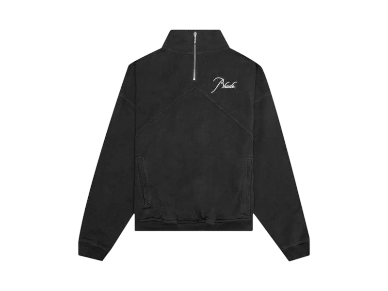 Rhude Embroidered Quarter Zip Jacket Vintage Black