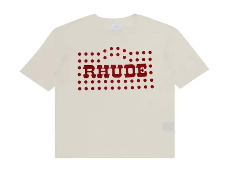 Rhude Flocked Burnout T-Shirt White