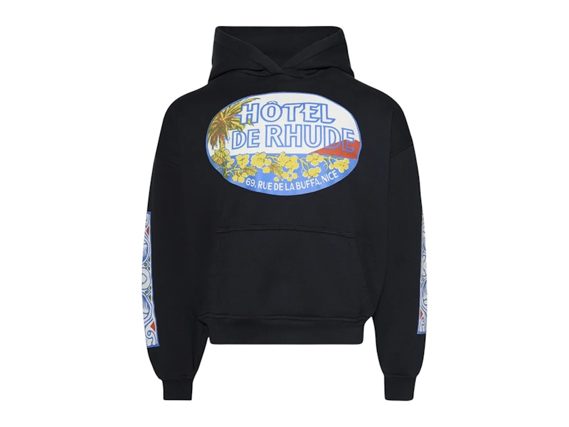 Rhude Hotel Hoodie Vintage Black