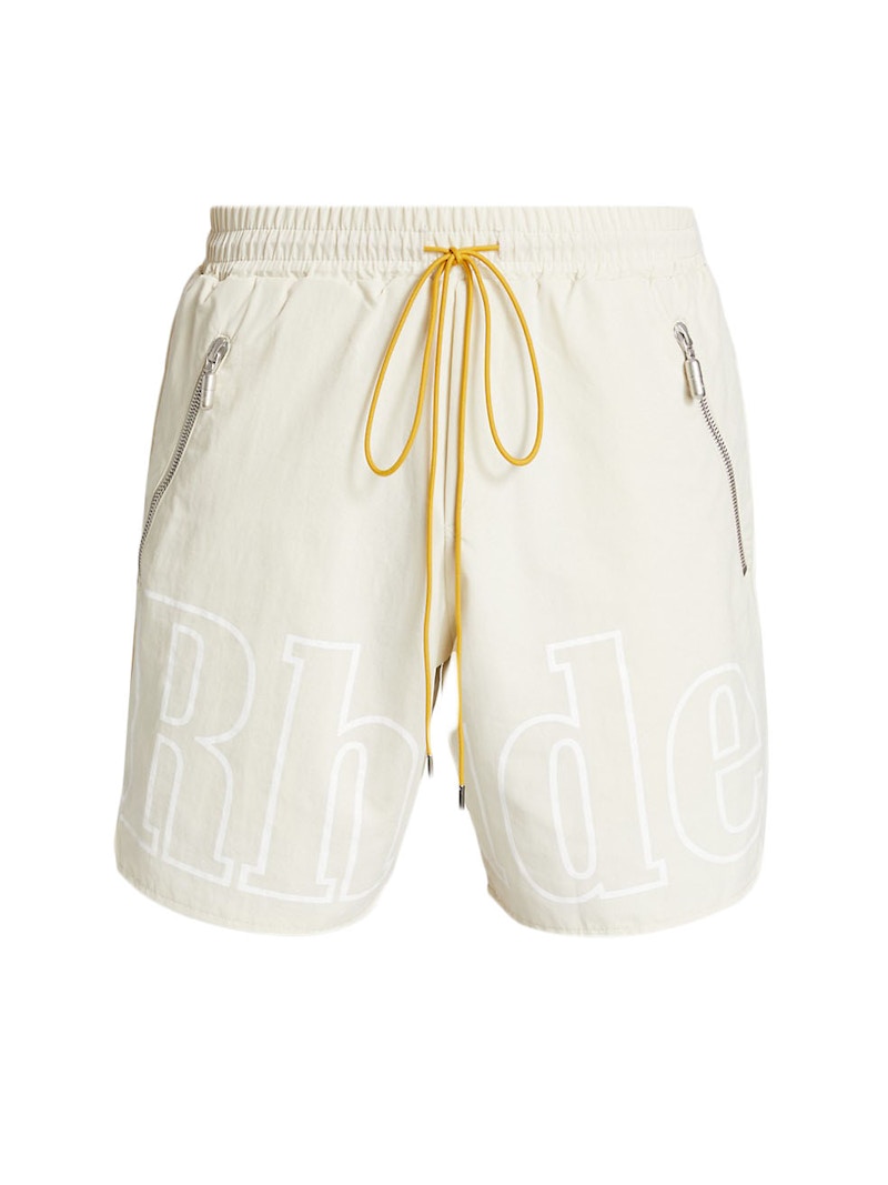 Rhude Logo Nylon Shorts White