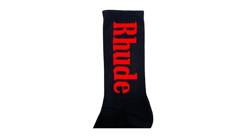 Rhude Vertical Logo Sock Black/Red