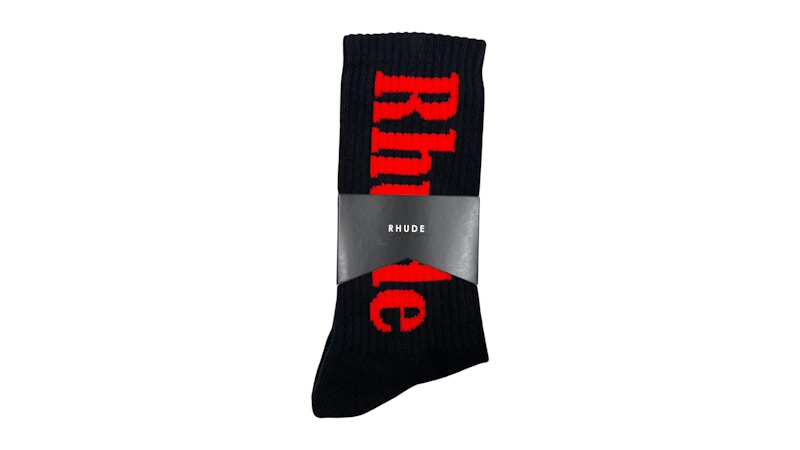 Rhude Vertical Logo Sock Black/Red