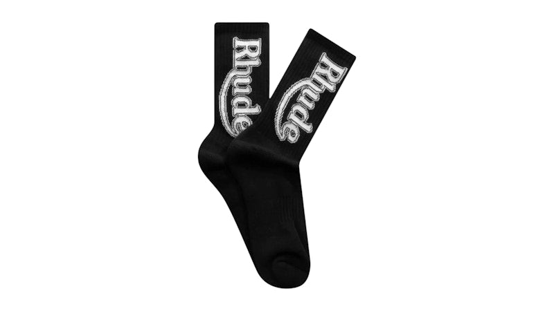 Rhude Vertical Race Track Socks Black