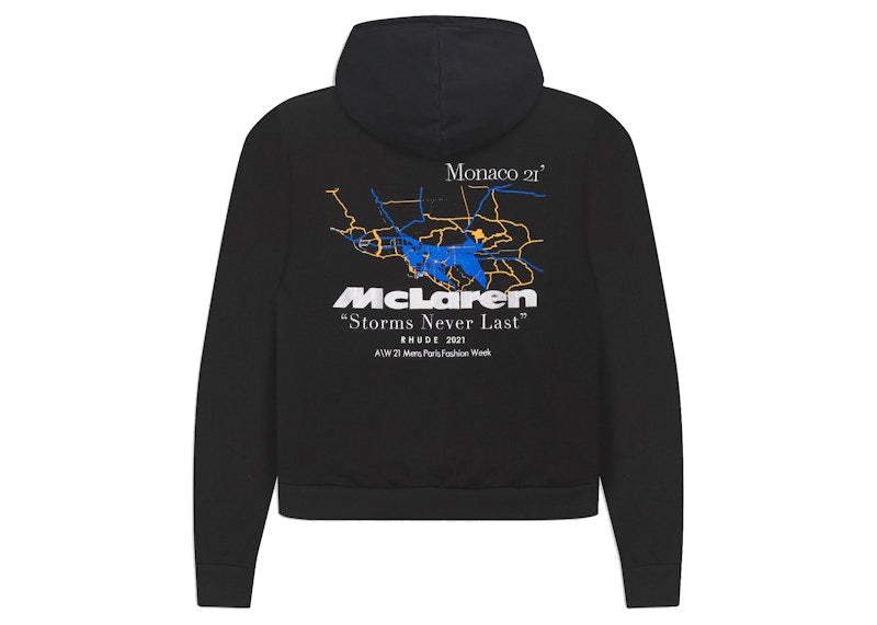 Rhude x McLaren Logo Hoodie Black