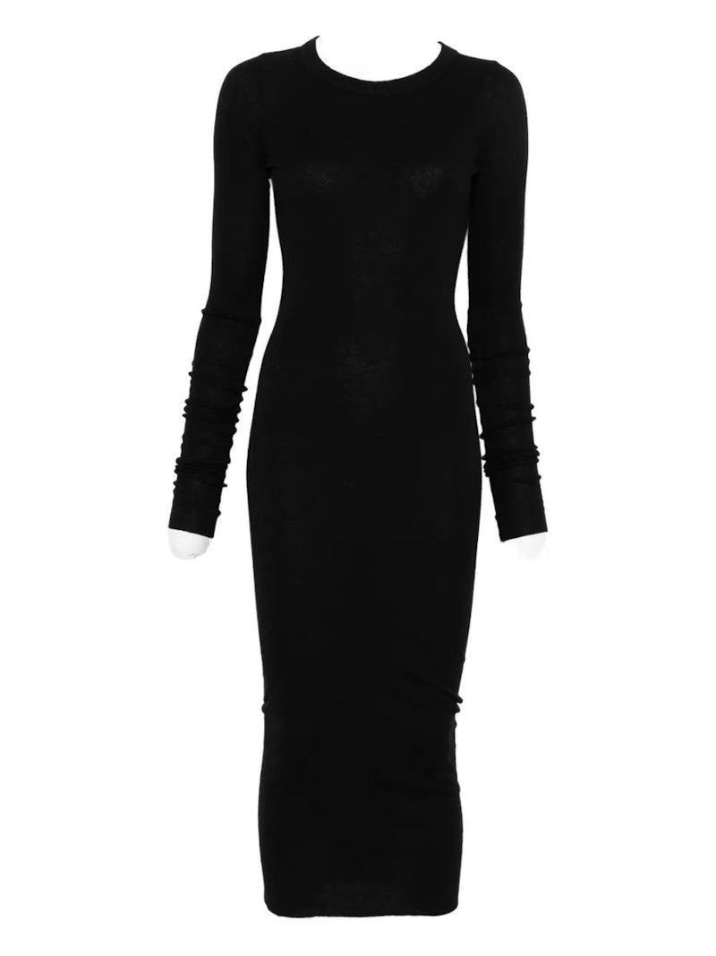 Rick Owens Abito Rib LS Dress Black