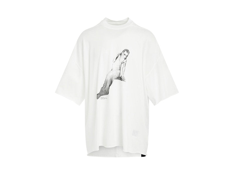 Rick Owens Bunny Print T-shirt Milk/Black